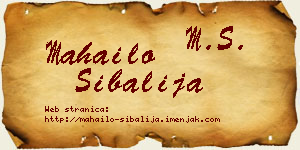 Mahailo Šibalija vizit kartica